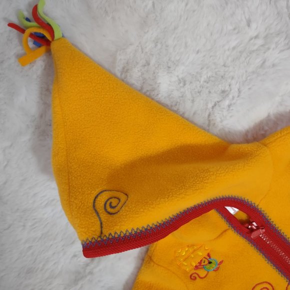 HANNA ANDERSSON Child Unisex Orange Fleece Zip Up Hooded Jacket Size 6-12 Months - Picture 4 of 13